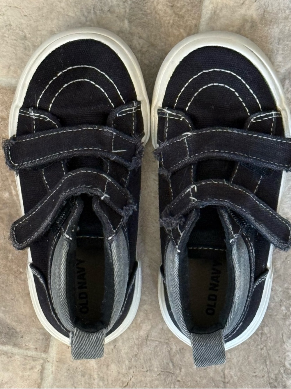 Old Navy Black Canvas Kids Velcro Sneakers with White Trim